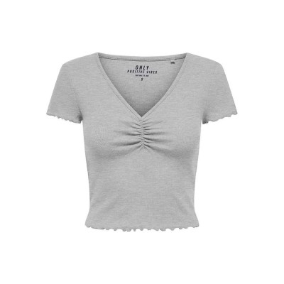 фланелка,с,къс,ръкав,дамски,топове,only,betty,short,sleeve,top,grey,(light,grey,melange)