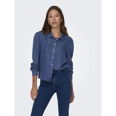 риза,с,дълъг,ръкав,дамски,блузи,дамски,ризи,only,billie,long,sleeve,shirt,blue,(medium,blue,denim)