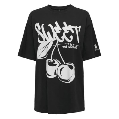 тениска,дамски,тениски,only,cilla,life,short,sleeve,t,shirt,black,(black,print,sweet)