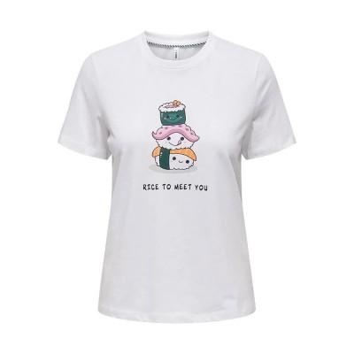 тениска,дамски,тениски,only,gurli,life,reg,short,sleeve,t,shirt,white,(bright,white,print,rice)