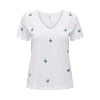 тениска,дамски,тениски,only,ketty,life,short,sleeve,t,shirt,bright,white,aop,cactus,(white)