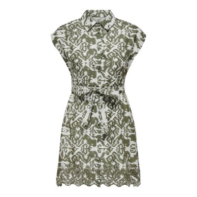 рокля,дамски,поли,и,рокли,only,lou,life,emb,short,sleeve,short,dress,green
