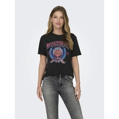 тениска,дамски,тениски,only,lucy,reg,short,sleeve,t,shirt,black,(black,print,wisconsin,tiger)