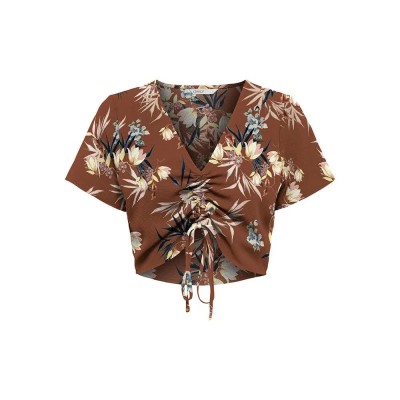 дамски,блузи,дамски,ризи,only,nova,life,short,sleeve,blouse,ginger,bread,aop,333,devon,(brown)