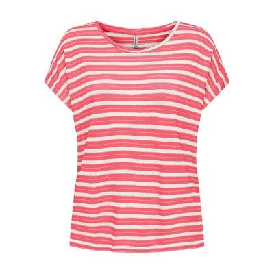 тениска,дамски,тениски,only,susie,short,sleeve,t,shirt,pink,(coral,paradise,stripes,cloud,dancer+frosted,almond)