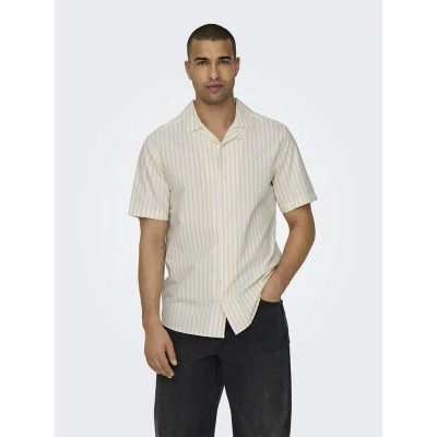 риза,с,къс,ръкав,мъжки,ризи,only,&,sons,alvaro,resort,oxford,short,sleeve,shirt,lemon,chrome,(beige)