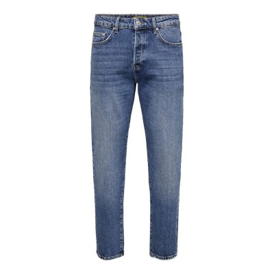 дънки,мъжки,панталони,only,&,sons,yoke,mb,9360,dot,tapered,fit,jeans,blue