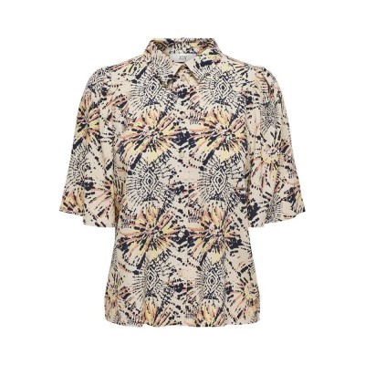 риза,с,къс,ръкав,дамски,блузи,дамски,ризи,jdy,gaya,life,short,sleeve,shirt,beige,(eggnog,aop,aura)