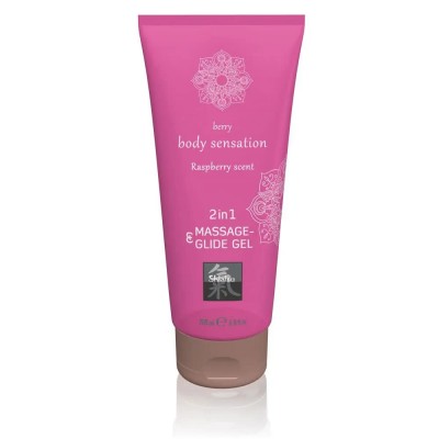 хигиена,тяло,hot,shiatsu,massage,&,glide,gel,2in1,raspberry,scent,gel,lubricant,transparent,(pink)
