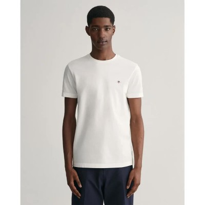 тениска,мъжки,тениски,gant,2013033,short,sleeve,t,shirt,white,(eggshell)