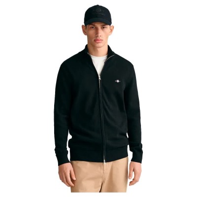 блуза,мъжки,пуловери,gant,casual,full,zip,sweater,black