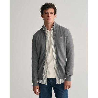 блуза,мъжки,пуловери,gant,casual,full,zip,sweater,grey,(dark,grey,melange)
