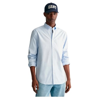 риза,с,дълъг,ръкав,мъжки,ризи,gant,reg,pinpoint,oxford,long,sleeve,shirt,blue