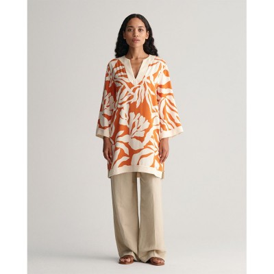 дамски,блузи,дамски,ризи,gant,rel,palm,print,caftan,long,sleeve,blouse,orange