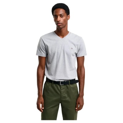 тениска,мъжки,тениски,gant,shield,short,sleeve,v,neck,t,shirt,grey,(grey,melange)