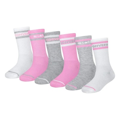 детски,чорапи,мъжки,чорапи,дамски,чорапи,converse,kids,basic,wordmark,crew,socks,6,pairs,pink,(pink)