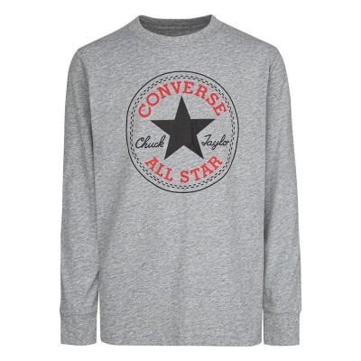 детска,тениска,мъжки,тениски,дамски,тениски,converse,kids,chuck,patch,long,sleeve,t,shirt,grey,(dk,grey,heather)