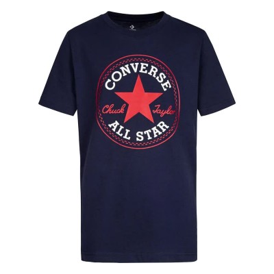 детска,тениска,мъжки,тениски,дамски,тениски,converse,kids,chuck,patch,short,sleeve,t,shirt,blue,(obsidian,enamel,red)
