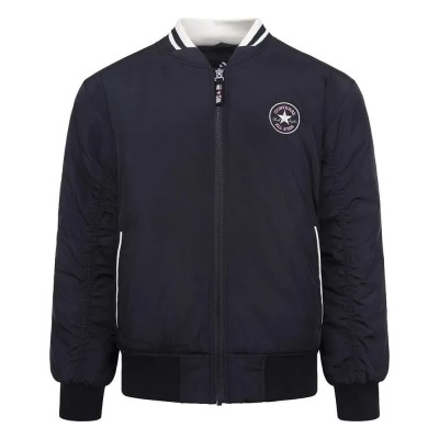 детско,яке,мъжки,якета,дамски,якета,и,палта,converse,kids,ruching,bomber,jacket,black,(black)