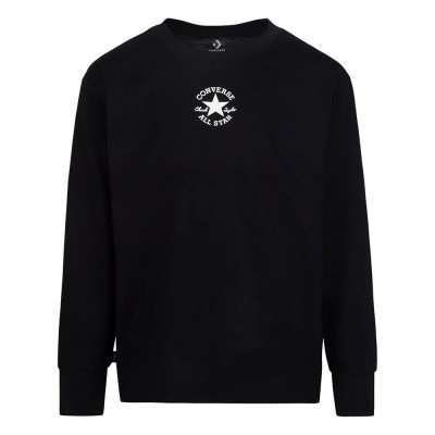 детска,тениска,мъжки,тениски,дамски,тениски,converse,kids,sustainable,core,long,sleeve,t,shirt,black,(black)