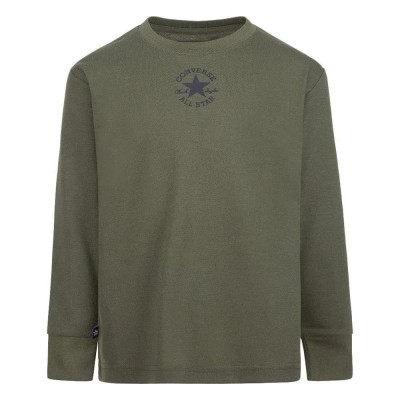 детска,тениска,мъжки,тениски,дамски,тениски,converse,kids,sustainable,core,long,sleeve,t,shirt,green,(utility)