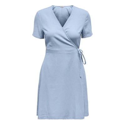 рокля,дамски,поли,и,рокли,only,addiction,caro,short,sleeve,short,dress,cashmere,blue,(blue)