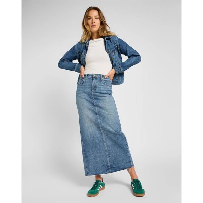 пола,дамски,поли,и,рокли,lee,back,slit,long,skirt,blue