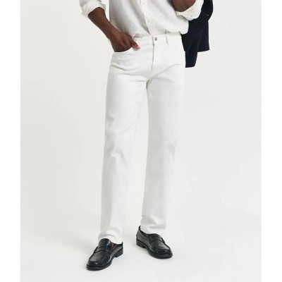 дънки,мъжки,панталони,gant,white,regular,fit,jeans,white,(eggshell)