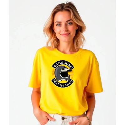 тениска,мъжки,тениски,дамски,тениски,kruskis,classic,helmet,short,sleeve,t,shirt,yellow,(yellow)