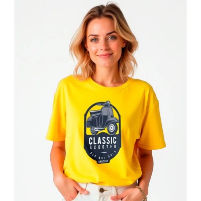 тениска,дамски,тениски,kruskis,classic,scooter,short,sleeve,t,shirt,yellow,(yellow)