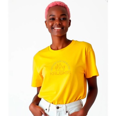 тениска,дамски,тениски,kruskis,everything,is,better,short,sleeve,t,shirt,yellow,(yellow)