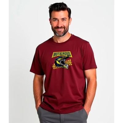 тениска,мъжки,тениски,kruskis,motocross,helmet,short,sleeve,t,shirt,red,(dark,red)