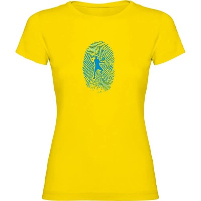 тениска,дамски,тениски,kruskis,padel,fingerprint,short,sleeve,t,shirt,yellow