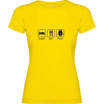 тениска,дамски,тениски,kruskis,sleep,eat,and,play,padel,short,sleeve,t,shirt,yellow