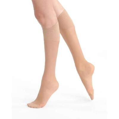 дамски,чорапогащи,и,клинове,dim,paris,absoluflex,20,deniers,knee,high,stockings,2,pairs,terracota,(beige)