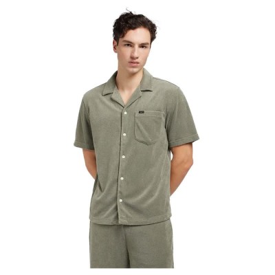 риза,с,къс,ръкав,мъжки,ризи,lee,knit,camp,short,sleeve,shirt,olive,grove,(green)