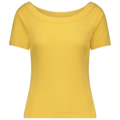 тениска,дамски,тениски,lee,off,the,shoulder,rib,short,sleeve,t,shirt,vermeil,(yellow)