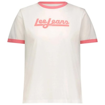 тениска,дамски,тениски,lee,ringer,short,sleeve,t,shirt,cassie,pink,(pink)