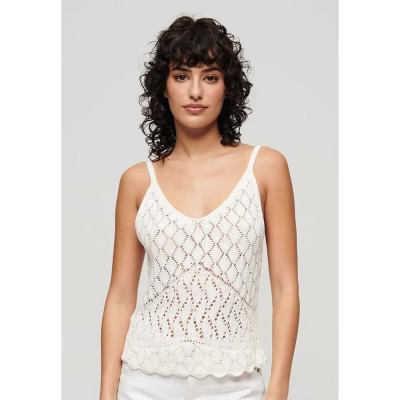 тениска,дамски,тениски,superdry,crochet,cami,sleeveless,t,shirt,beige