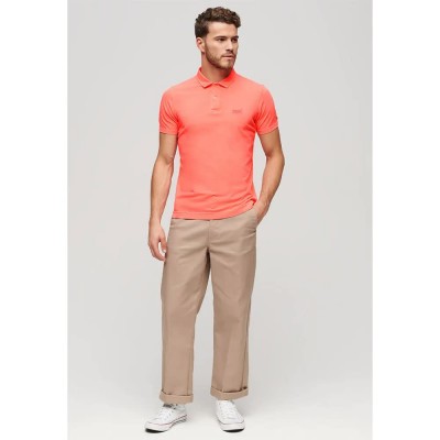 мъжки,блузи,с,яка,superdry,essential,logo,neon,short,sleeve,polo,fiery,coral,(orange)