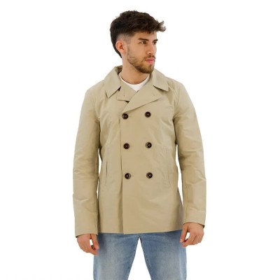 палто,мъжки,якета,superdry,merchant,twill,pea,coat,stone,wash,taupe,brown