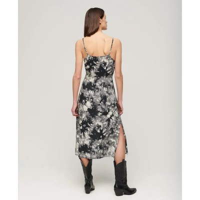 потник,дамски,поли,и,рокли,superdry,print,button,cami,sleeveless,midi,dress,grunge,tie,dye,print,(multicolor)
