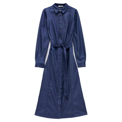 дънки,дамски,поли,и,рокли,salsa,jeans,21008896,long,sleeve,midi,dress,blue