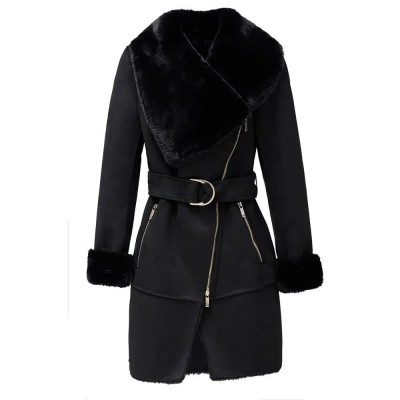 палто,дамски,якета,и,палта,salsa,jeans,shearling,coat,black