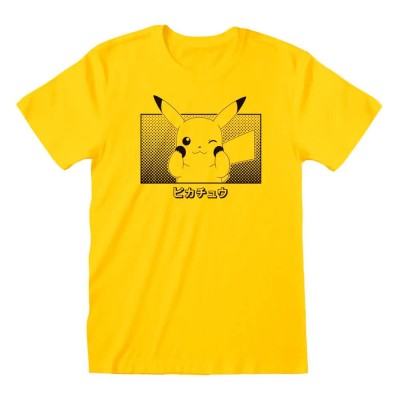 тениска,мъжки,тениски,heroes,pokemon,pikachu,katakana,short,sleeve,t,shirt,yellow