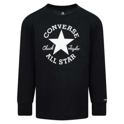 детска,тениска,мъжки,тениски,дамски,тениски,converse,kids,essentials,dctp,long,sleeve,t,shirt,black,(black)