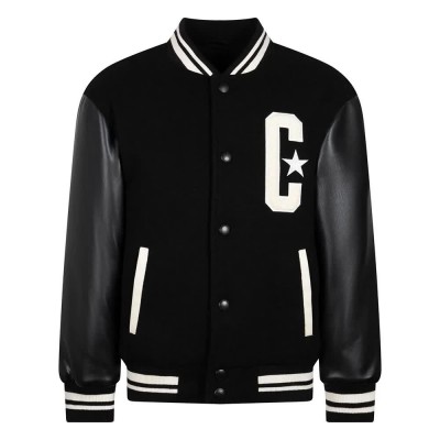 детско,яке,мъжки,якета,дамски,якета,и,палта,converse,kids,varsity,jacket,black,(black)