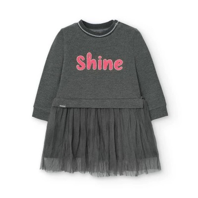 рокля,дамски,поли,и,рокли,boboli,fleece,combined,long,sleeve,dress,grey,(anthracite)