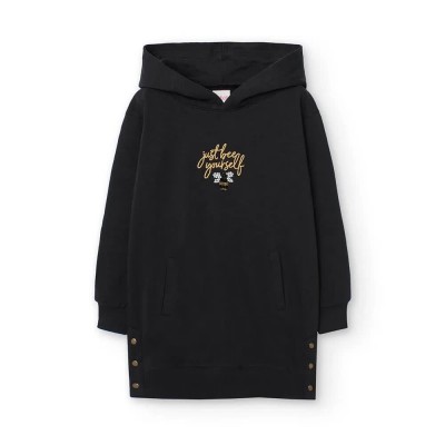 рокля,дамски,поли,и,рокли,boboli,fleece,flame,long,sleeve,dress,black,(black)