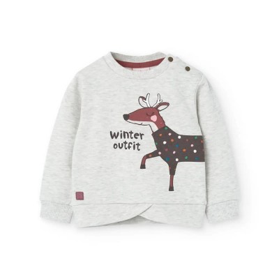поларена,блуза,детски,блузи,boboli,fleece,sweatshirt,white,(ecru)
